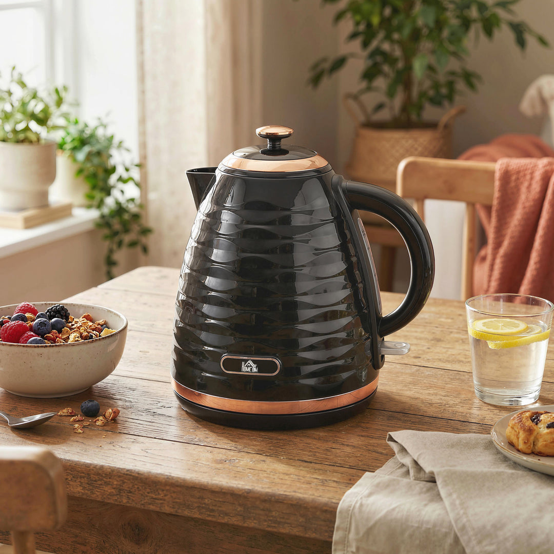 Elkedel, 1,7 l, 2,2 kW, hurtigkogningsfunktion med aftageligt, vaskbart antikalkfilter
