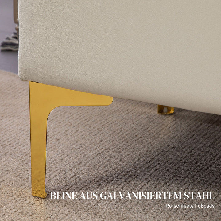 Bænk med opbevaringsplads, lasteevne op til 120 kg, 120 x 44 x 44,5 cm, beige