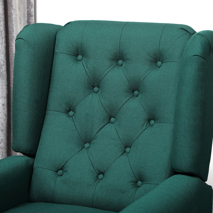 Elegant lænestol med ryglæn, tykt polstret, aftageligt betræk, 74 x 86 x 102 cm, mørkegrøn