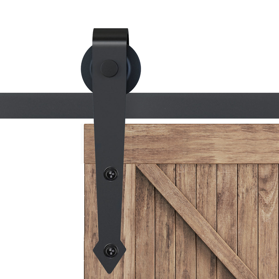 Glideskinnesæt til skydedøre, metal, 2 m, maks. 100 kg lasteevne, brun