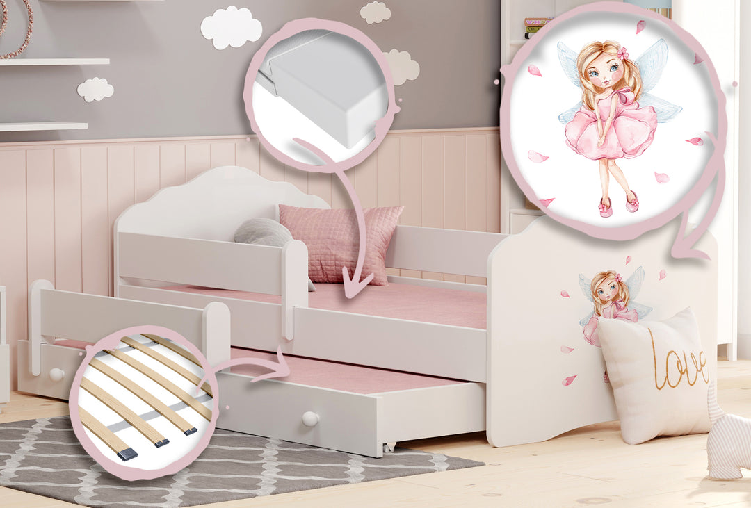 Wave dobbeltseng 160x80 - Pige med vinger