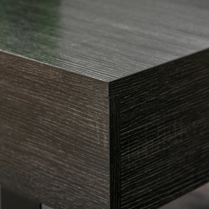 Sofabord stuebord med skuffe moderne sofabord med metalramme sidebord sofabord til stue 110 x 60 x 40 cm, mørkegrå