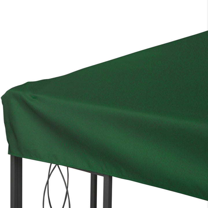 Udskiftningstag til 3x4m metalpavillon, vandafvisende, pavillontag (dobbelttag), udskiftningsovertræk til havepavillon, reservedele, polyester 180g/m², grøn