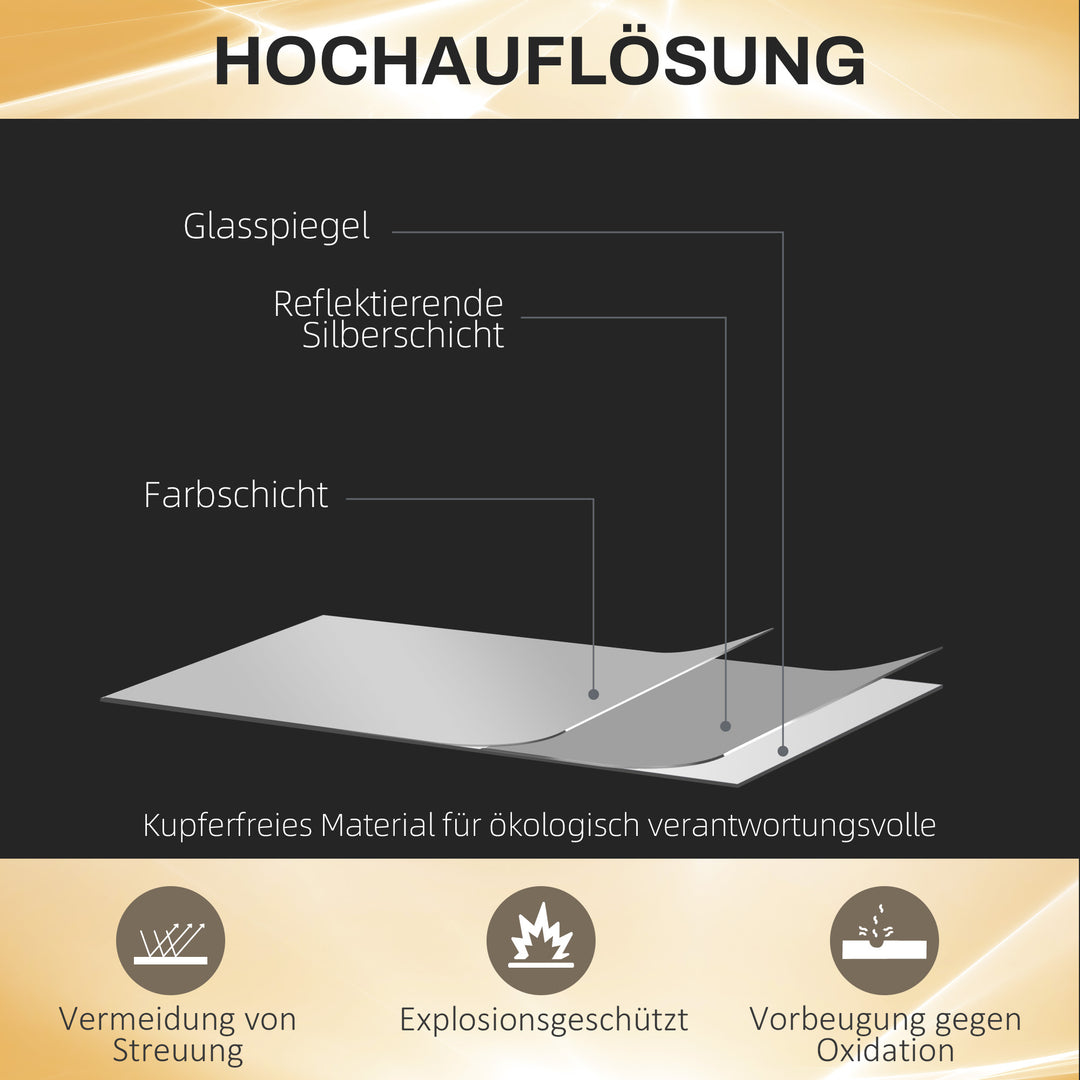 Helfigursspejl med led, dæmpbar, berøringssensor, hukommelsesfunktion, sølv, 40x120 cm