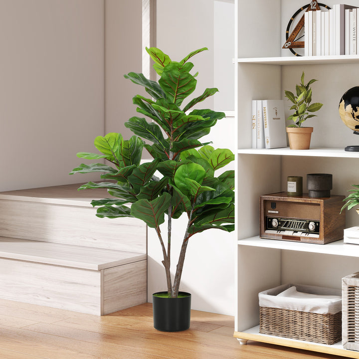 Kunstig figentræ 110cm kunstig plante, plastik kunstige planter i potte, dekoration gave