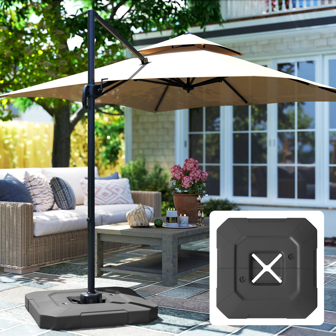 2-delt vandtæt parasolfod, parasolvægt, parasolstativ til udkragningsparasoller