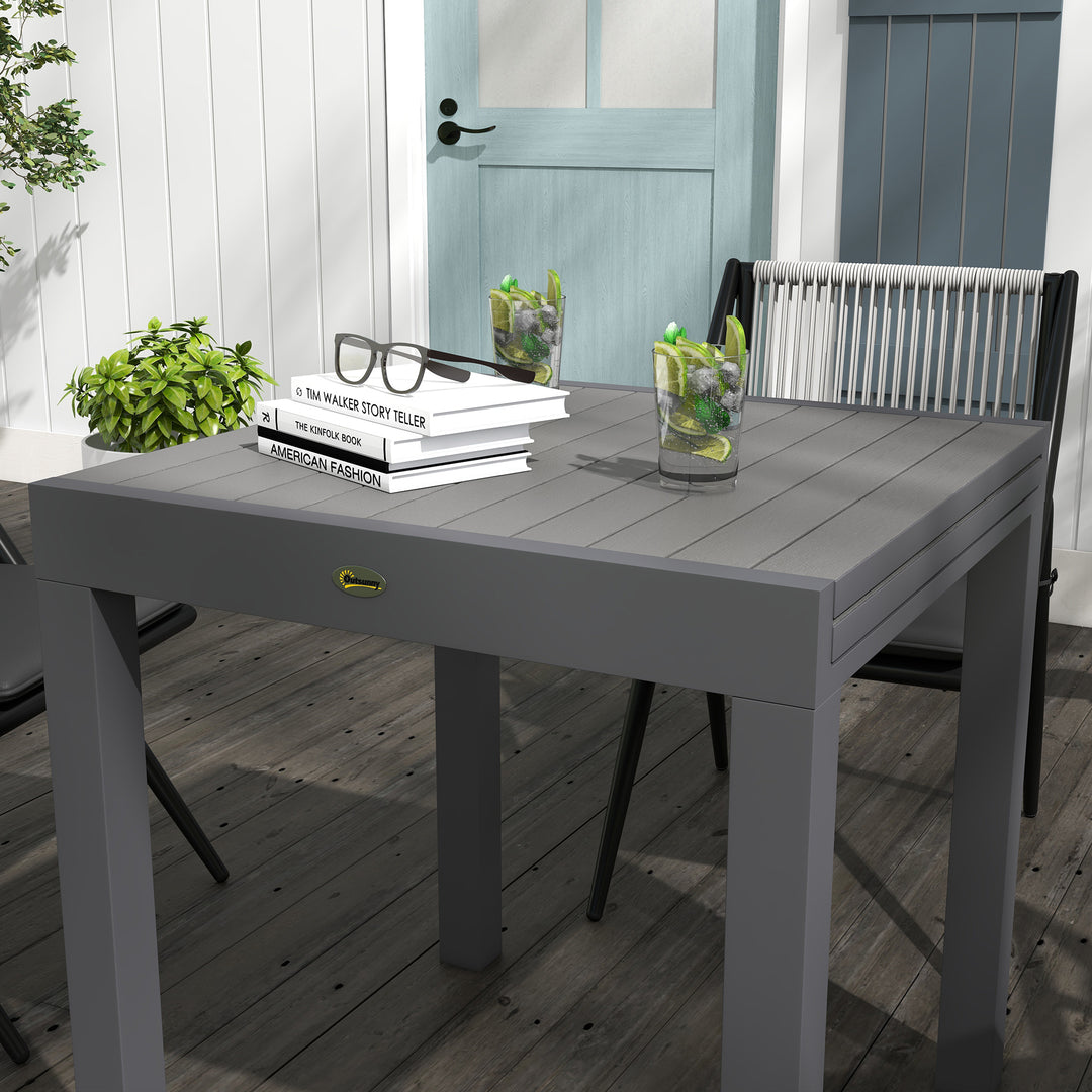 Udendørs havebord, vejrbestandigt, 162 x 80 x 75 cm, grå