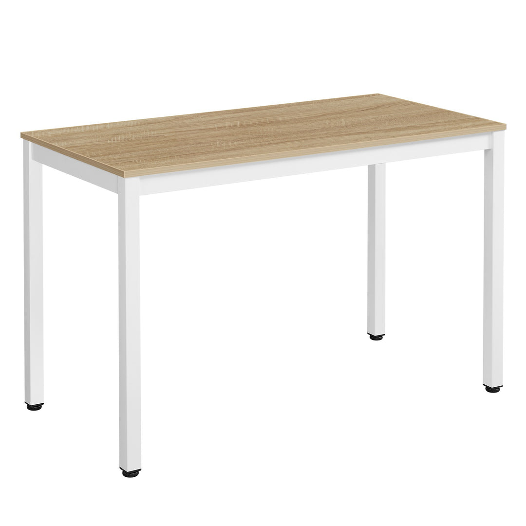 TESSA bordsæt 120 cm x 60 cm - eg / hvide ben + 4 WAT hvide stole / naturlige ben