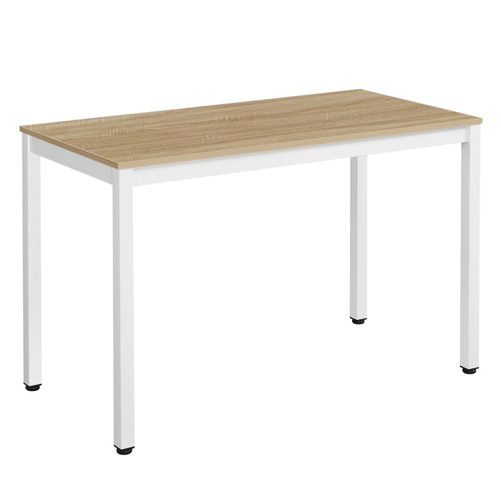 TESSA bordsæt 120 cm x 60 cm - eg / hvide ben + 4 WAT hvide stole / naturlige ben
