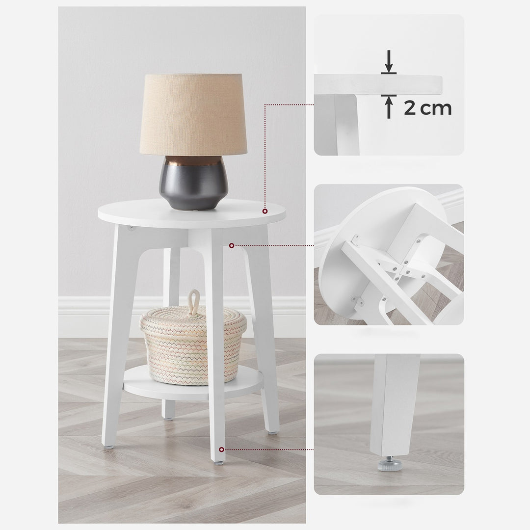 Stilfuldt og funktionelt sidebord med hvid finish