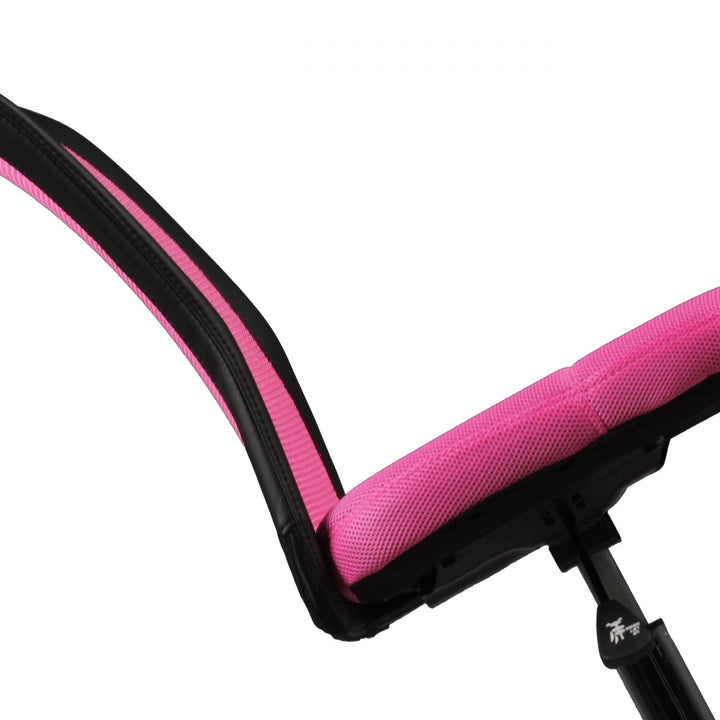 SALERNO børnekontorstol til børn fra 6 år, med ryglæn og hjul, ergonomisk drejestol, højdejusterbar børnekontorstol, lyserød børnestol til piger og drenge