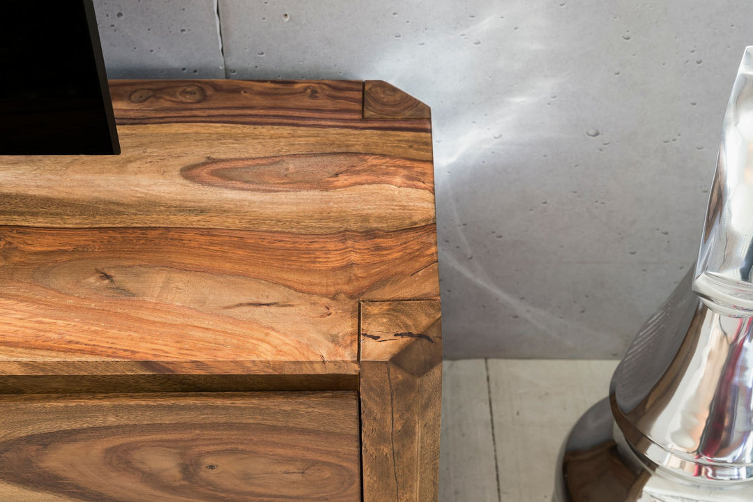 TV-kommode i træ, sheesham, 140 cm, opbevaringsrum til TV-borde, landskabsskab, 40 cm