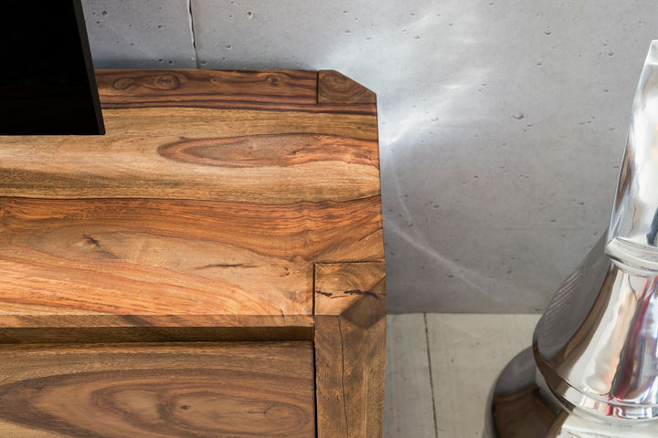 TV-kommode i træ, sheesham, 140 cm, opbevaringsrum til TV-borde, landskabsskab, 40 cm