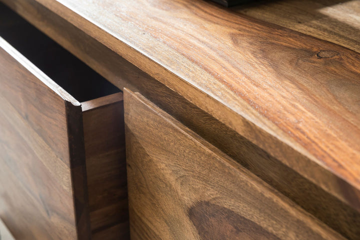 TV-kommode i træ, sheesham, 140 cm, opbevaringsrum til TV-borde, landskabsskab, 40 cm