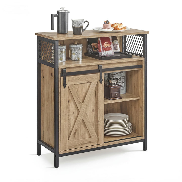 Kommode - med skydedøre – ARTISAN OAK / sort
