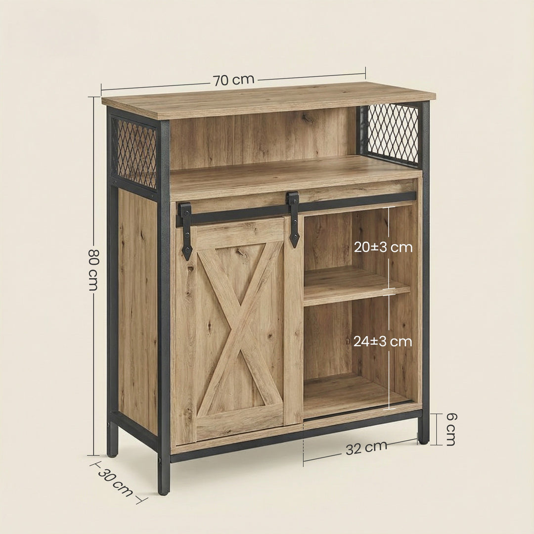 Kommode - med skydedøre – ARTISAN OAK / sort