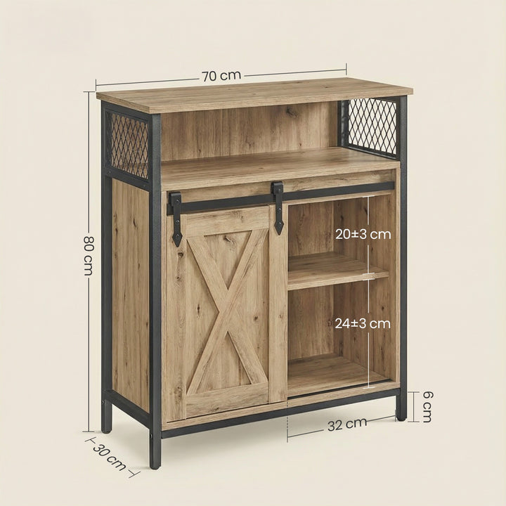 Kommode - med skydedøre – ARTISAN OAK / sort