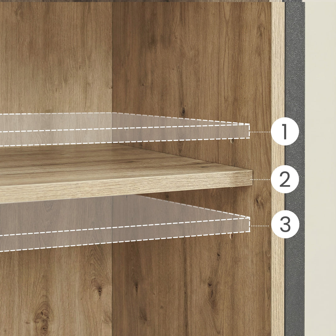 Kommode - med skydedøre – ARTISAN OAK / sort