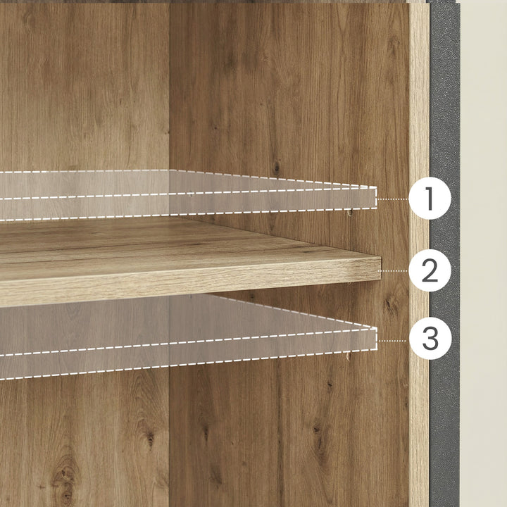 Kommode - med skydedøre – ARTISAN OAK / sort