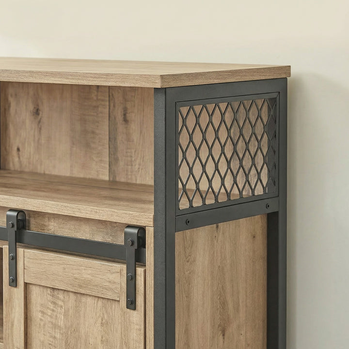 Kommode - med skydedøre – ARTISAN OAK / sort