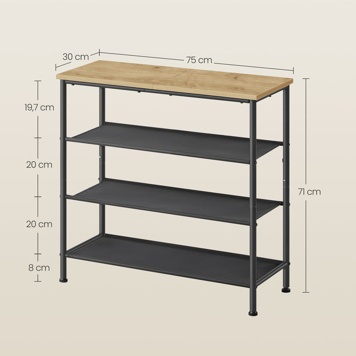 Skoskab i loft-design – ARTISAN OAK / sort