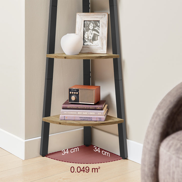Bogreol med 4 hylder – ARTISAN OAK / sort