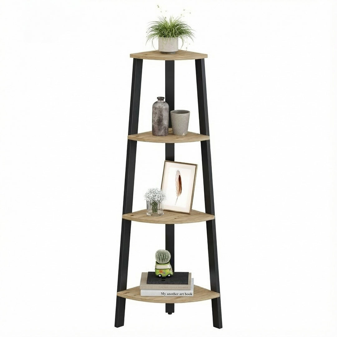 Bogreol med 4 hylder – ARTISAN OAK / sort