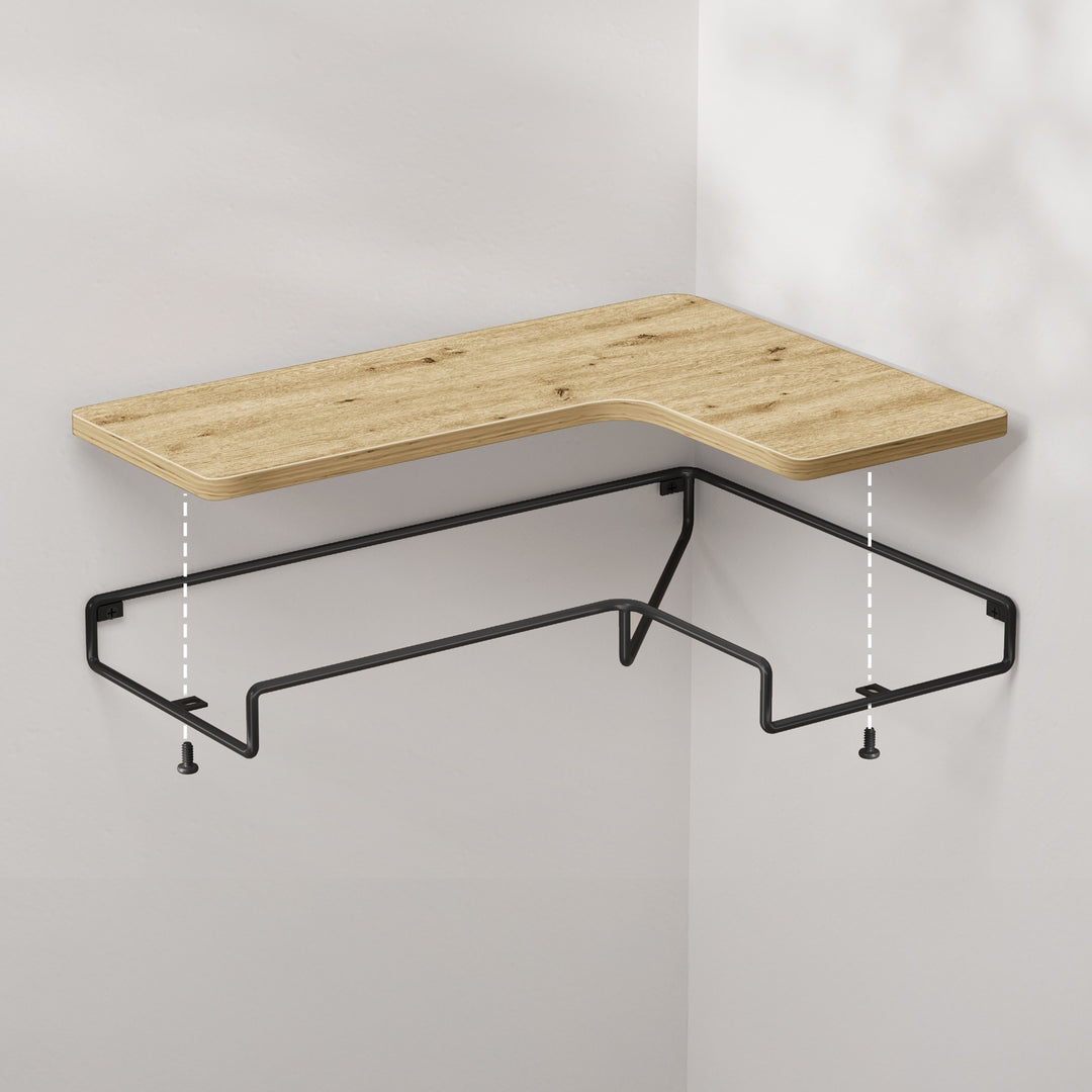 Væghylde 40 cm – ARTISAN OAK / sort
