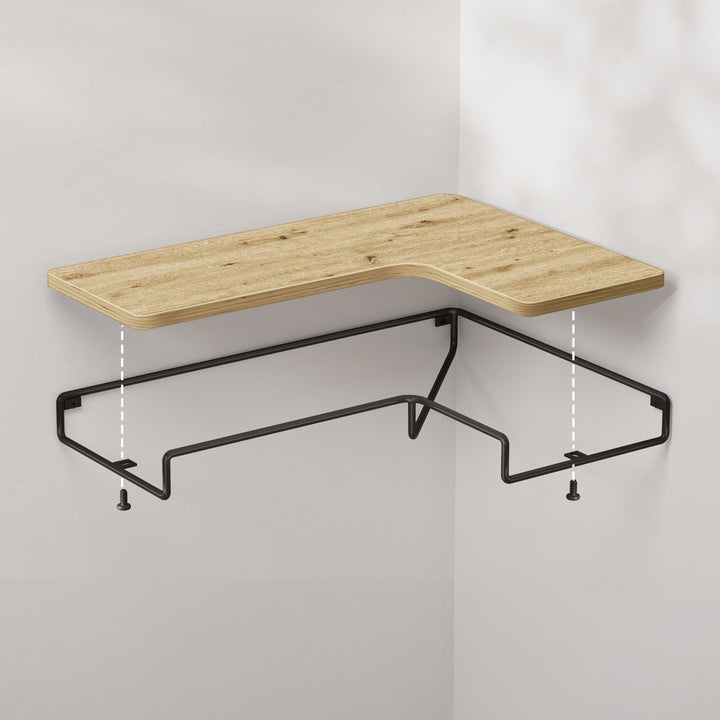 Væghylde 40 cm – ARTISAN OAK / sort