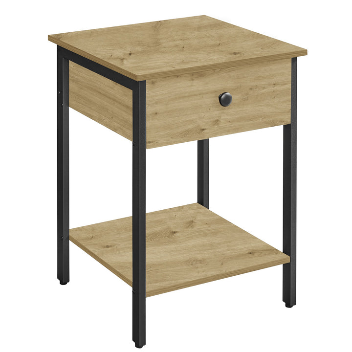 Sofa- / natbord med skuffe – ARTISAN OAK / sort