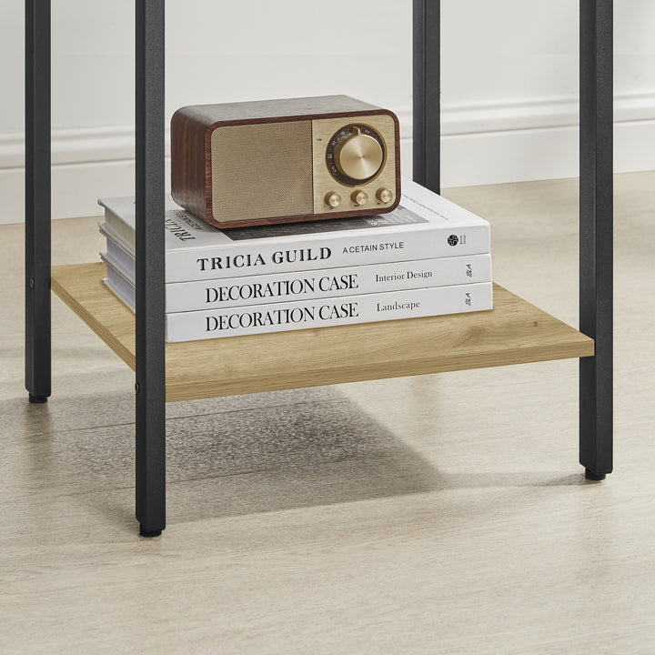 Sofa- / natbord med skuffe – ARTISAN OAK / sort