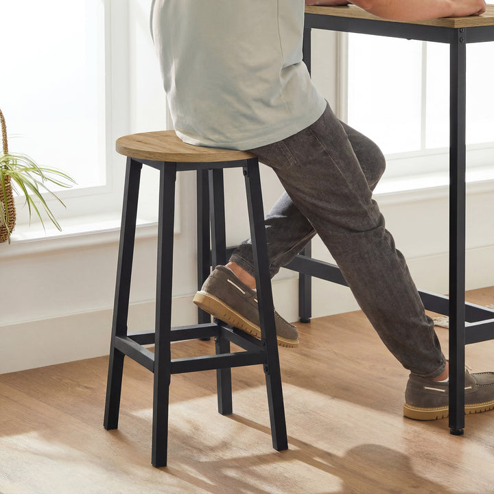 Barsæt med bord og 2 skamler – ARTISAN OAK / sort