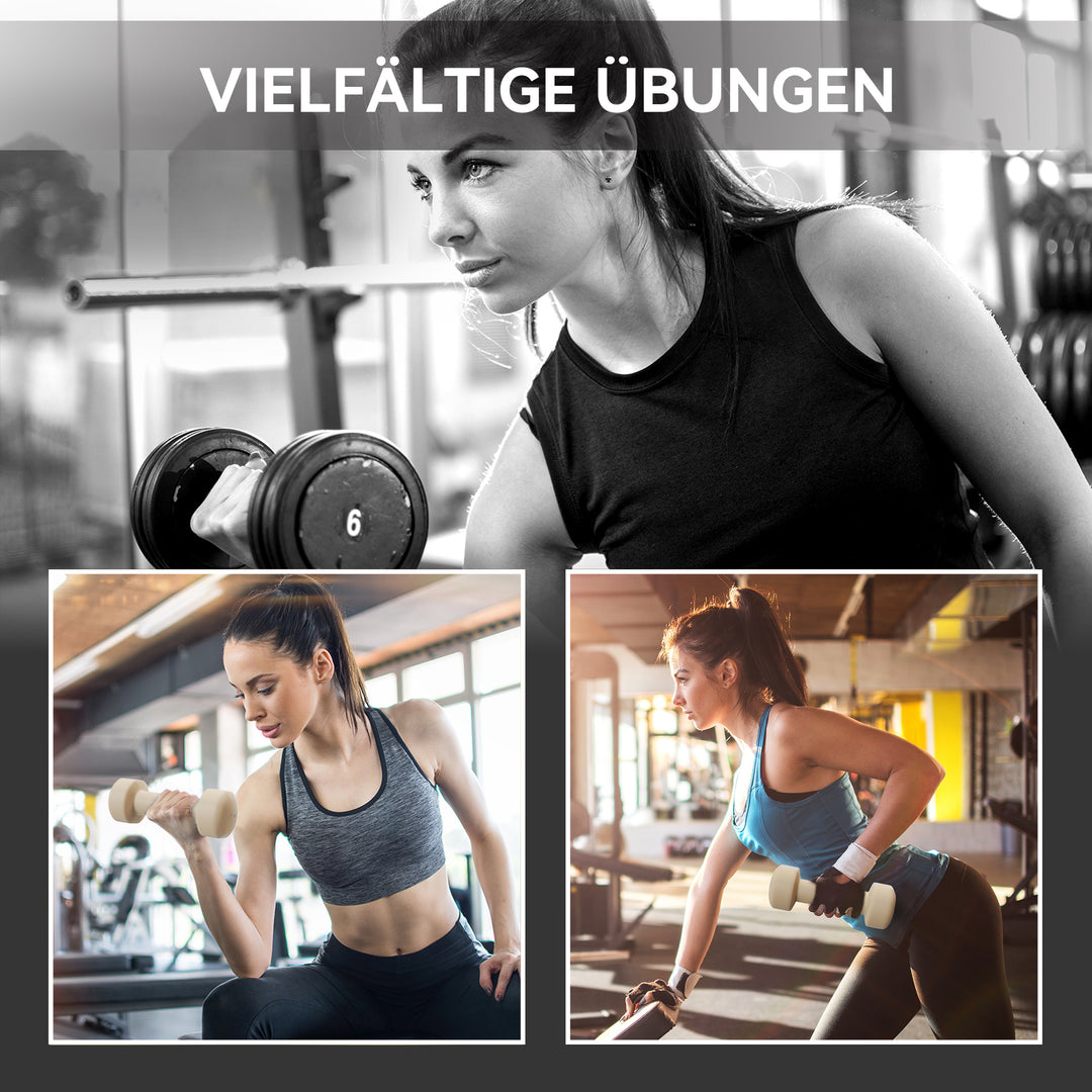 Håndvægtsæt, 4 par 0,5 kg-10 kg håndvægte med etui, håndvægtsæt i støbejern, sekskant
