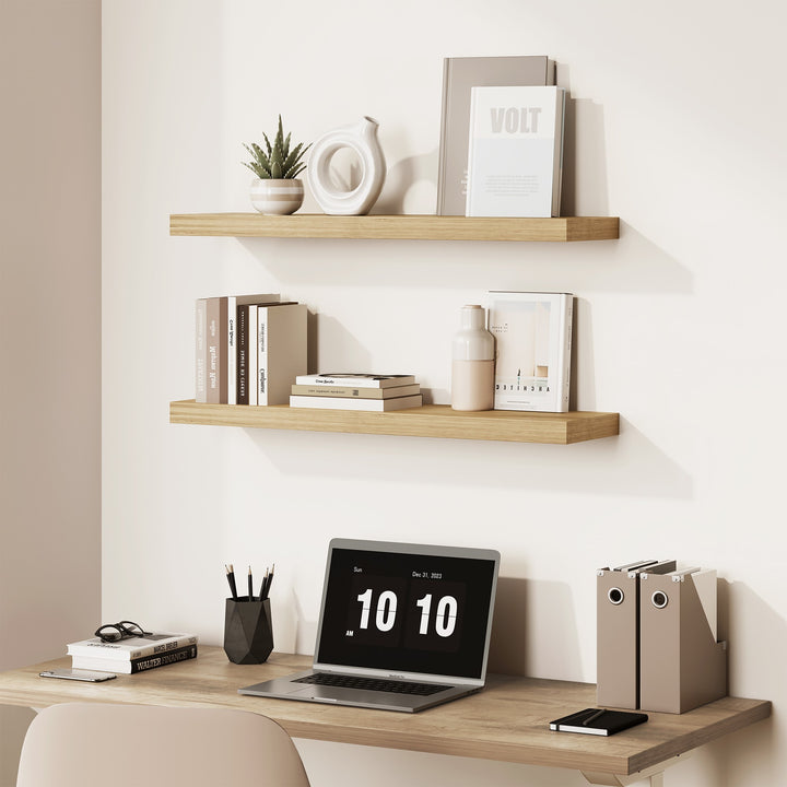 Moderne hylde, naturfarvet, stilren og pladsbesparende, 80cm