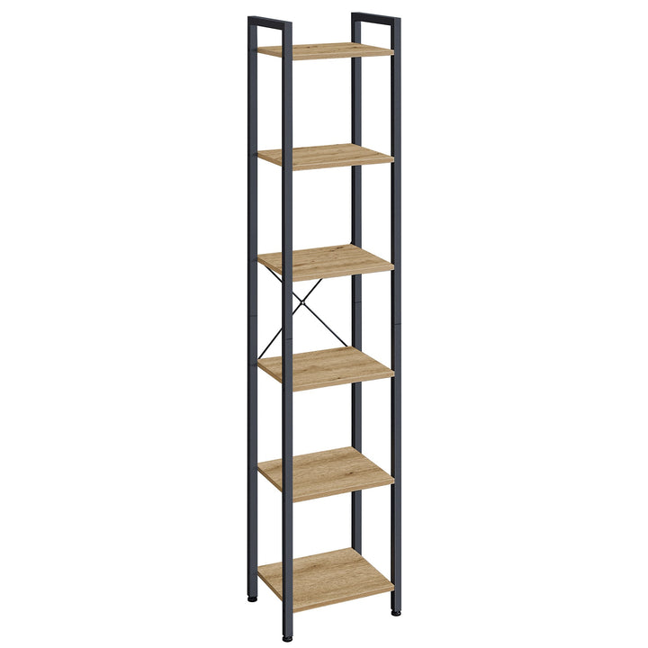 Bogreol med 6 hylder – moderne og pladsbesparende opbevaring