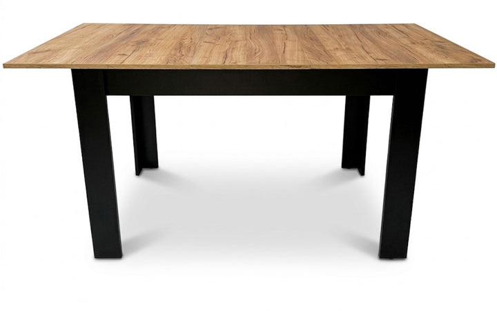 Moderne rektangulært udtræksbord, 120/160 x 80 cm, ben, sort