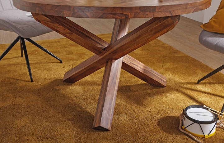 Rundt spisebord Ø 120 cm x 75 cm, massivt sheeshamtræ