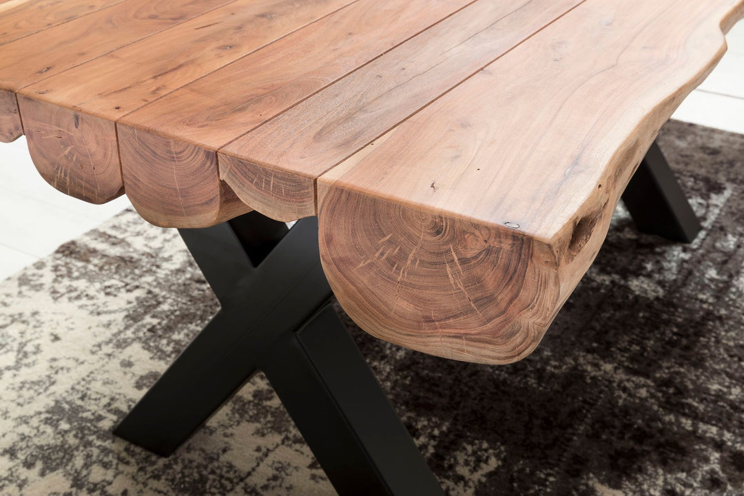 Spisebord 200 x 100 x 77 cm akacietræ i landlig stil