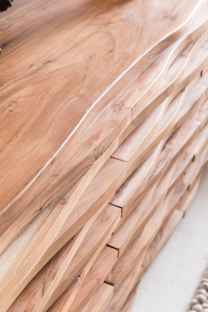 Skænk 160 x 75 x 43 cm massivt træ akacie naturfarvet skænk