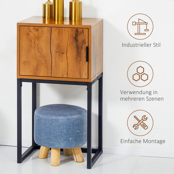 Konsolbord i industrielt design, sidebord, skænk, 1 skab, brun + sort