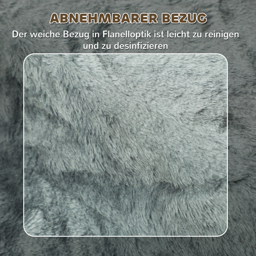 Sammenklappelig kæledyrstrappe, 3 trin, vaskbart plysbetræk, spånplade, 46 x 35 x 35 cm, lysegrå