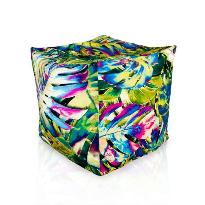 Square Cube Ottoman - Premium Printed Fabric