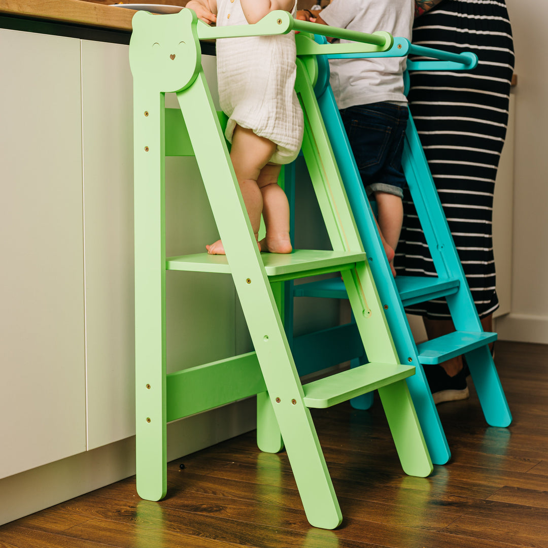 Trin-skammel til barn, grøn