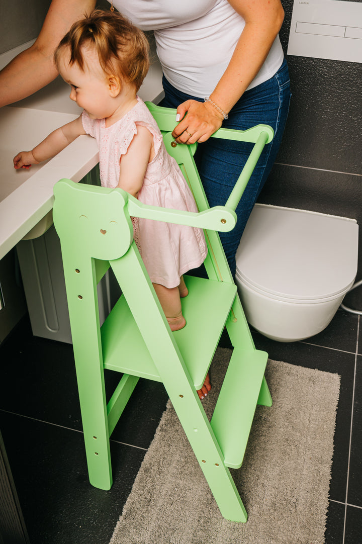 Trin-skammel til barn, grøn