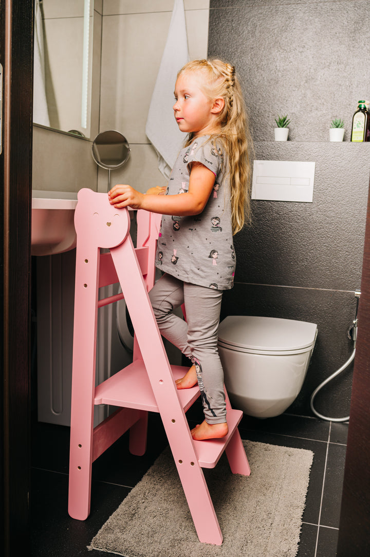 Trin-skammel til barn, pink