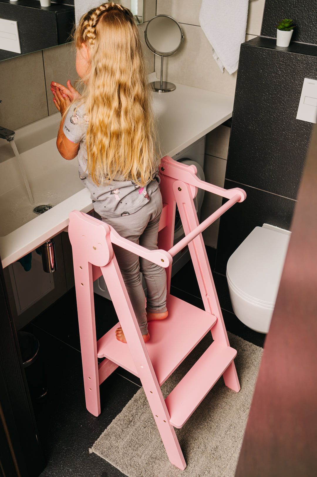 Trin-skammel til barn, pink