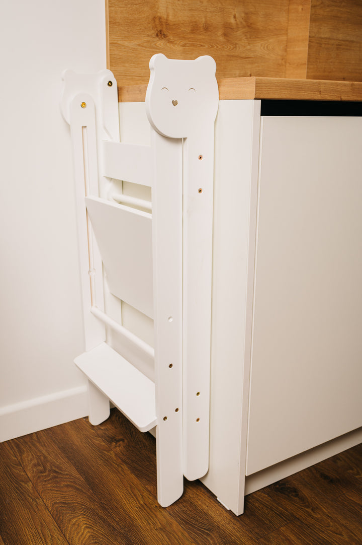 Trin-skammel til barn, hvid