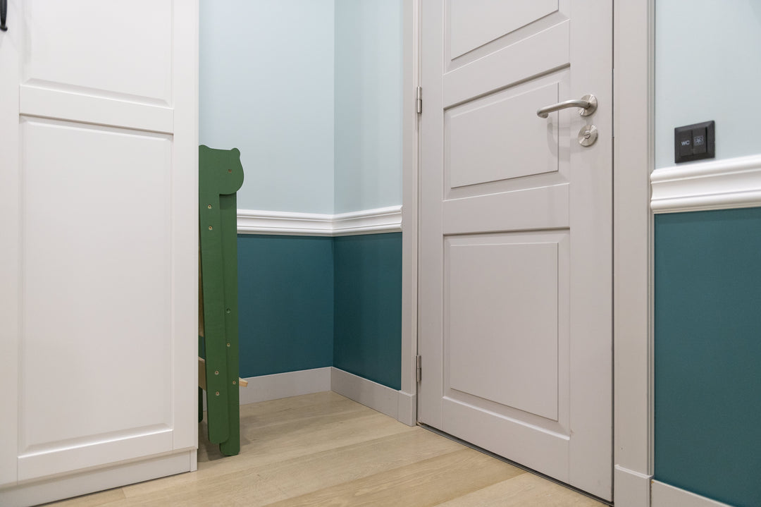 Trin-skammel til barn, khaki og naturfarvet