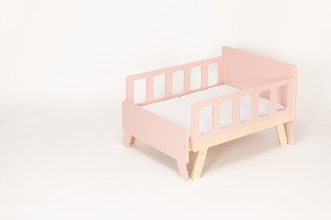 Smart børneseng der vokser med, pink