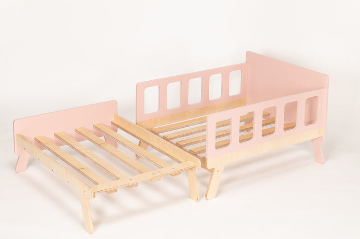 Smart børneseng der vokser med, pink